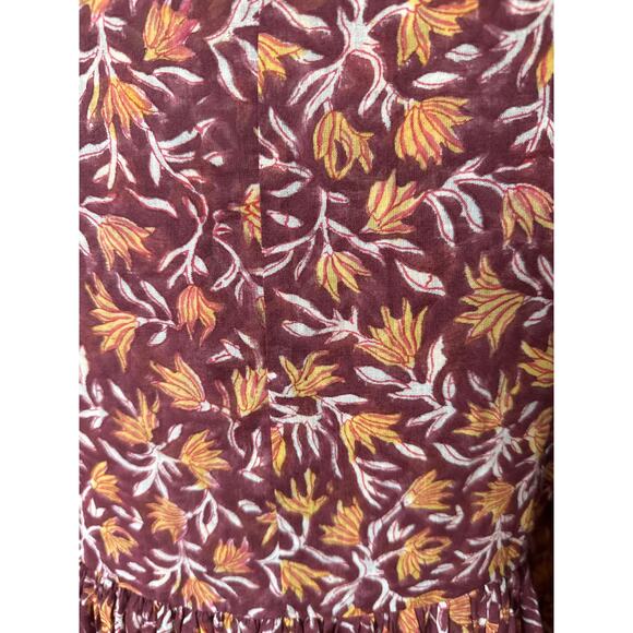 Daughters of India Kyra Cotton Midi Dress in Sumac Red & Gold Size Small - Picture 6 of 8